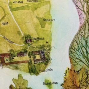 Utsnitt av akvarellkartet: Hovinsholm